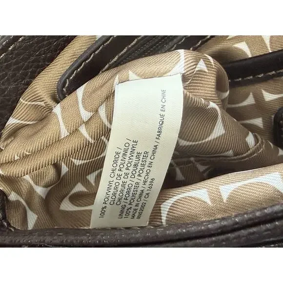 NWOT Liz Claiborne Brown Leather Crossbody plastic on zipper pulls - Picture 6 of 9